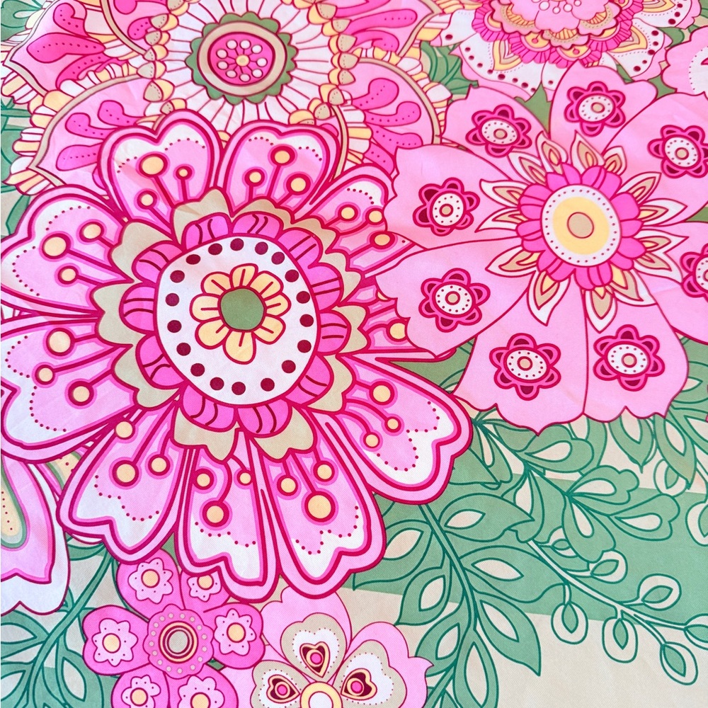 Vera Bradley Leafy Green and Pink Scarf
